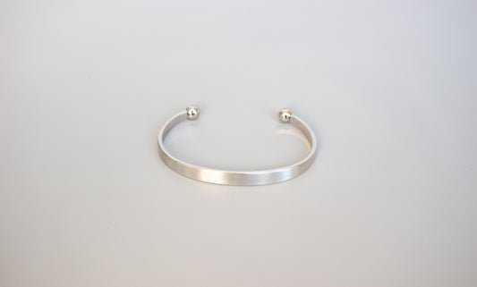 Brushed sterling silver plated cuff